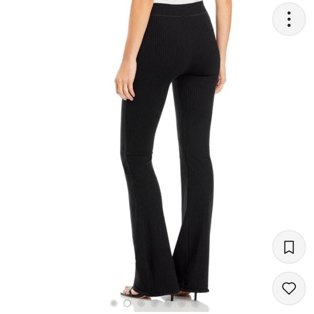 Good American black ribbed knit flare pant, size 2